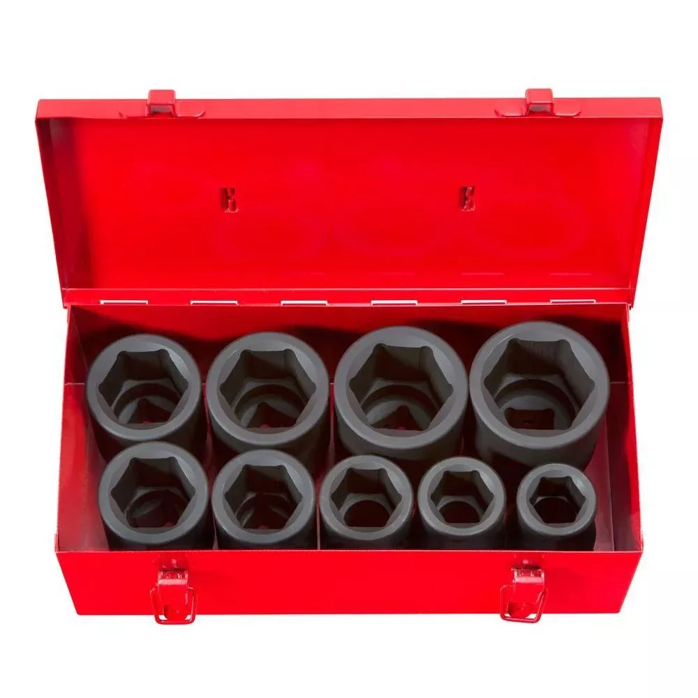 1 in. Drive 1-2 in. 6-Point Deep Impact Socket Set (9-Piece)