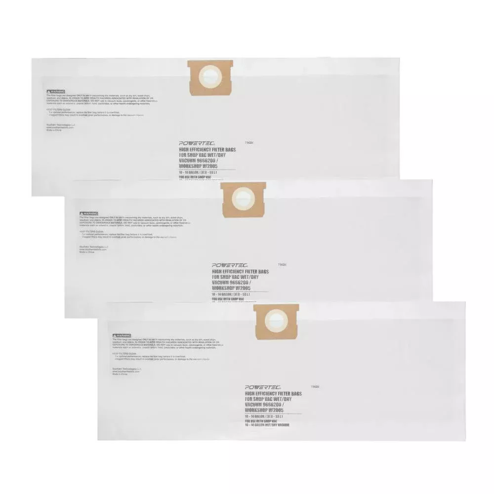 10 Gal. - 14 Gal. High Efficiency Filter Bags (3-Pack)