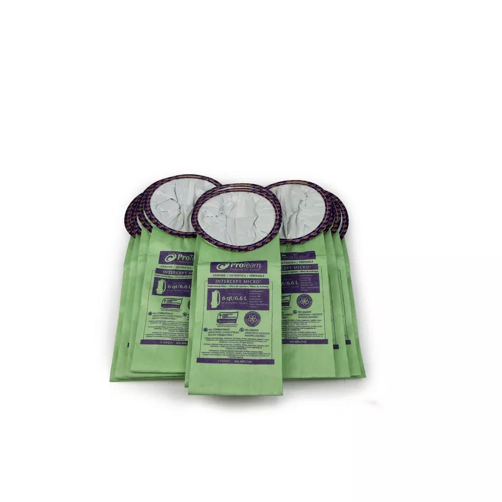 10-Pack of Genuine Proteam 6 Qt. Bags Fits rounded 6 Qt. Proteam Models