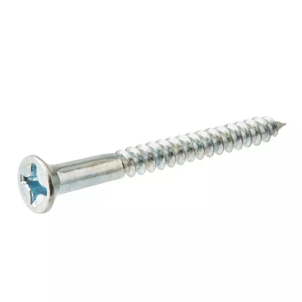 #10 x 3 in. Phillips Flat Head Zinc Plated Wood Screw (50-Pack)