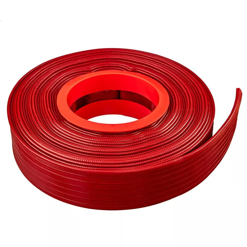 3 in. Dia x 50 ft. Red PVC 10 Bar High Pressure Lay Flat Discharge and Backwash Hose