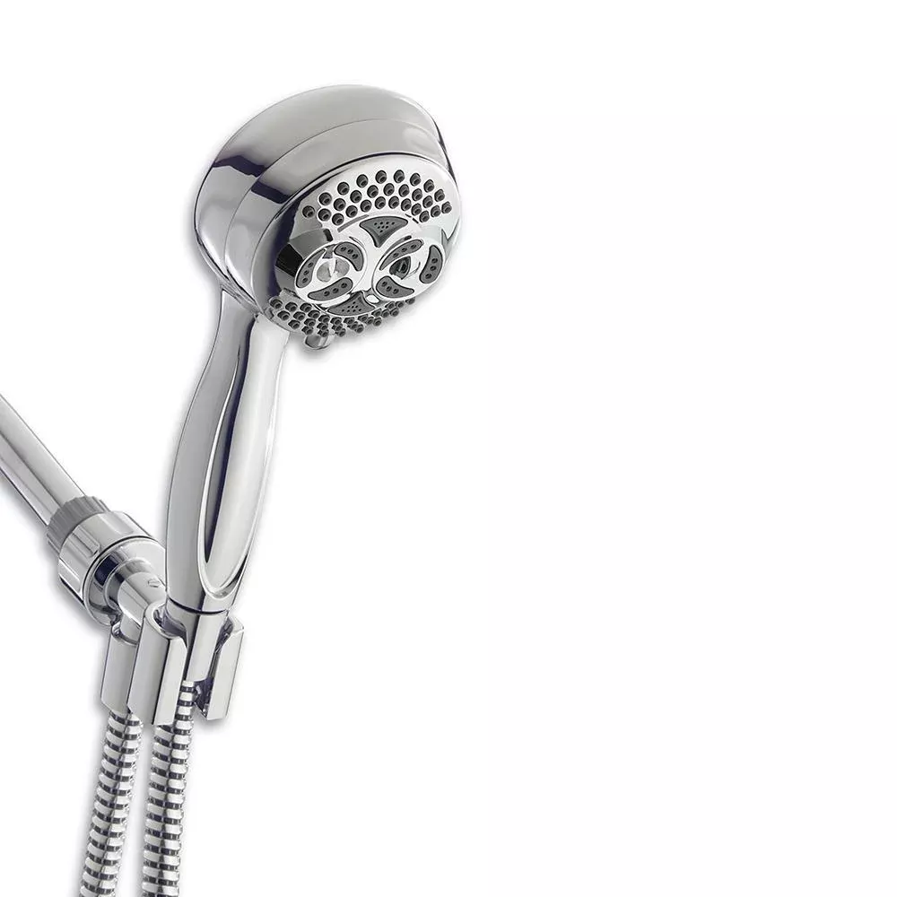 6-Spray 3.5 in. Single Wall Mount Handheld Shower Head in Chrome
