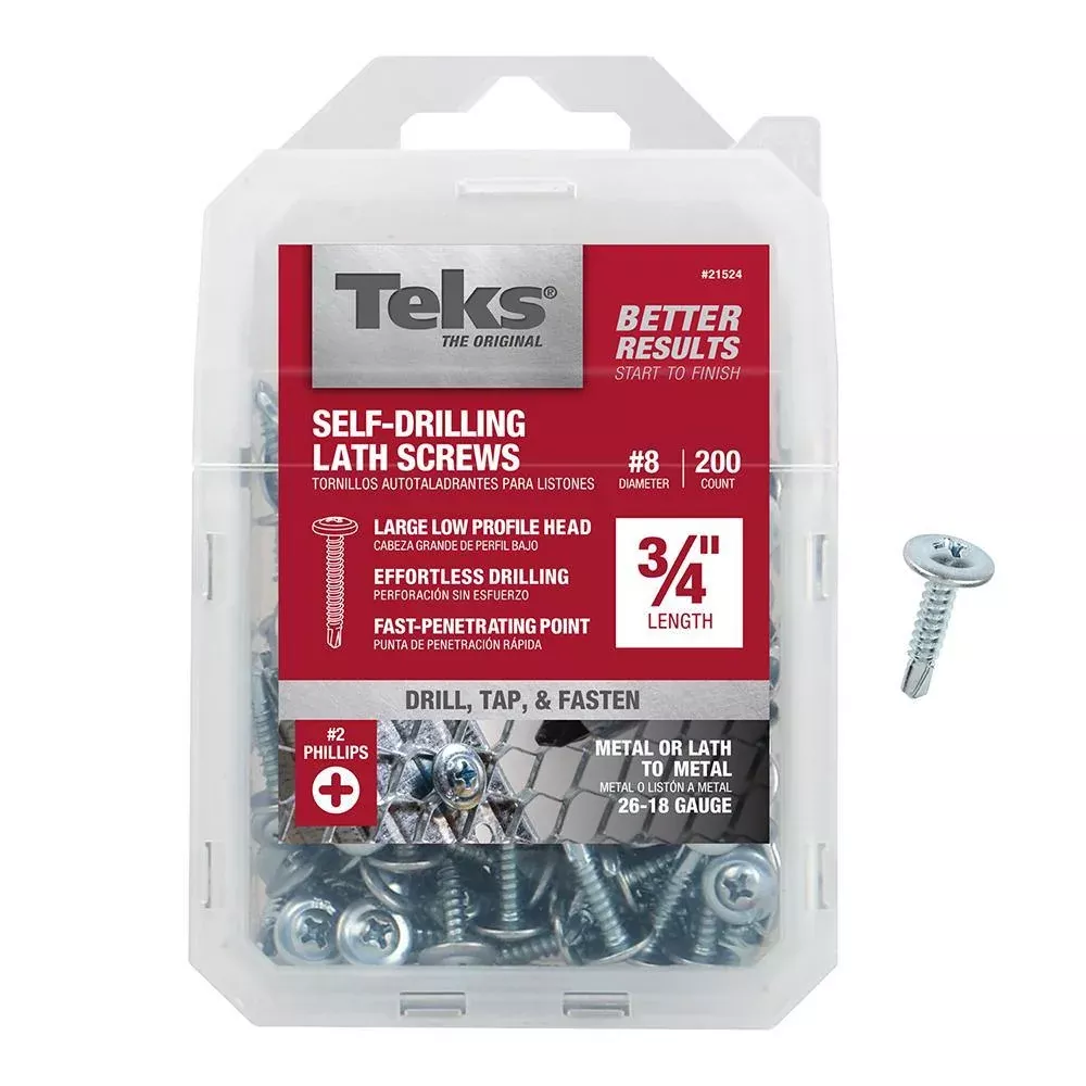 #8 x 3/4 in. Zinc Plated Steel Philips Drill Truss-Head Point Lath Screws (200-Pack)