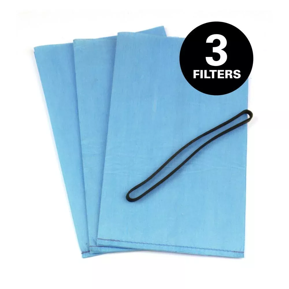 Replacement Bag Filters with Band for Select Husky, Stinger and Bucket Head Wet Dry Vacs (3-Pack)