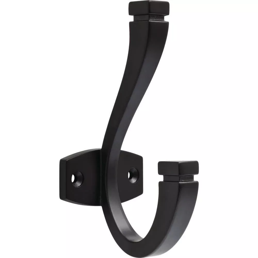 Warm Industrial 5 in. Matte Black Coat Hook